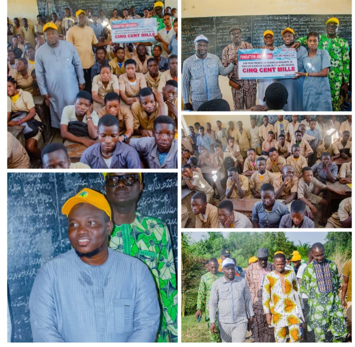 Sô-Ava / Éducation et solidarité : La Fondation Amoussou paie les frais de dossier des candidats au BEPC 2026 du CEG Gbessou  (500 000 F CFA remis pour faciliter la réussite des élèves dans l&rsquo;établissement)