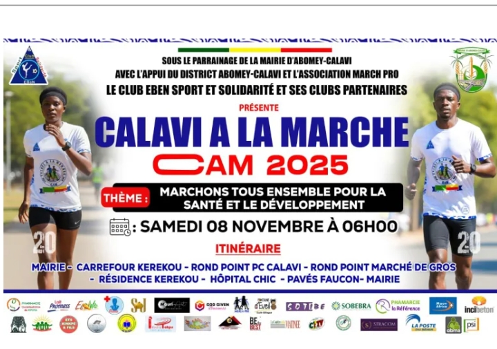 CAM, 5ᵉ édition :  Tout est fin prêt pour Calavi à la Marche 2025-  Les préparatifs bouclés pour une marche conviviale et sans incident  Santé, cohésion et sécurité au rendez-vous